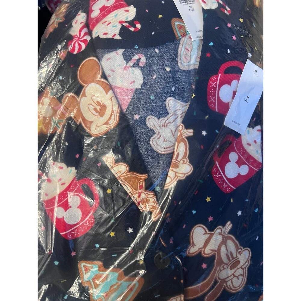 Old Navy M TALL Disney Mickey Mouse & Friends Printed Flannel Pajama Set Women